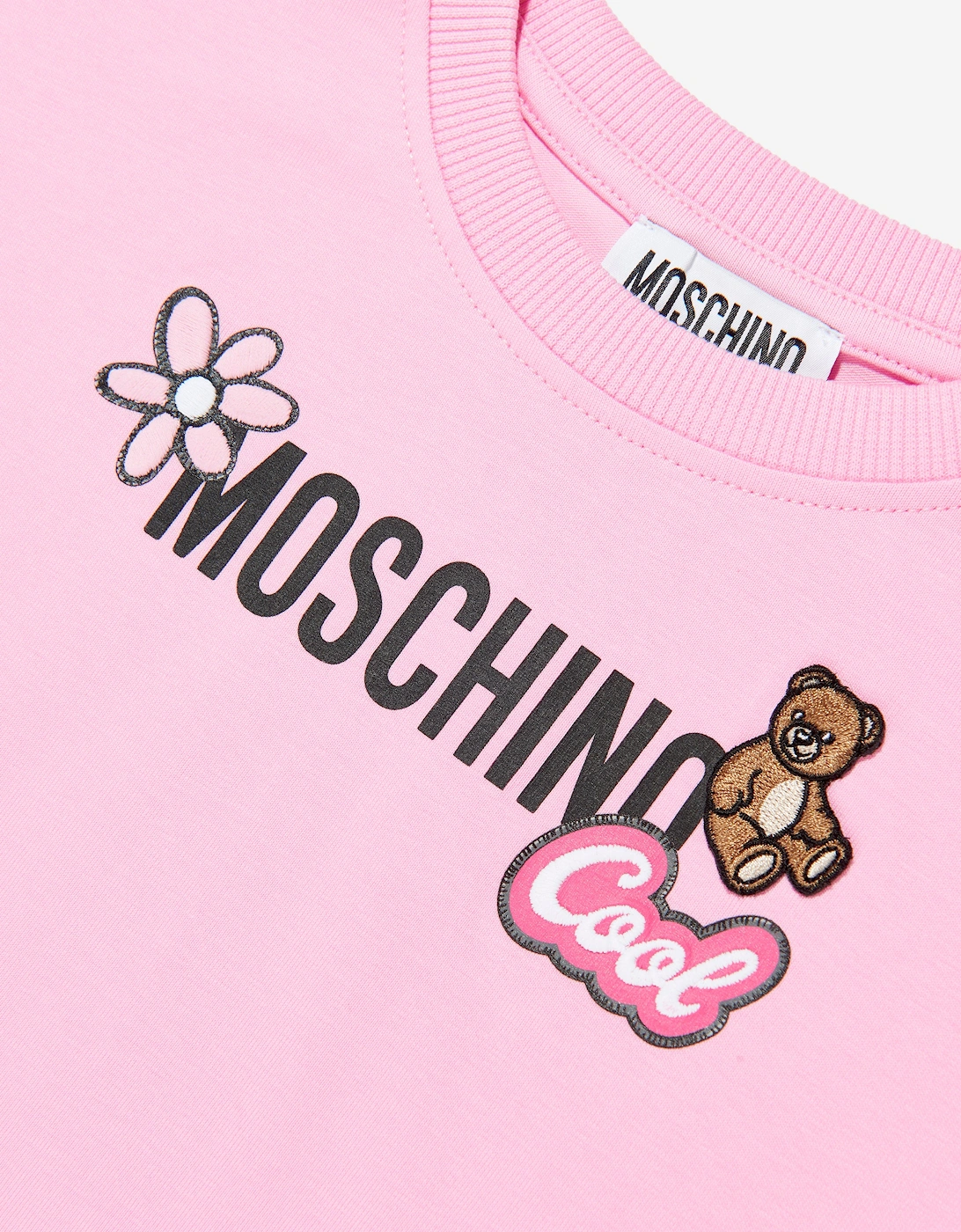 Girls Teddy Bear Logo Short Set in Pink