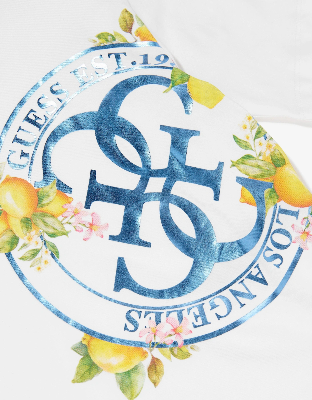 Girls Lemon Logo Midi T-Shirt in White