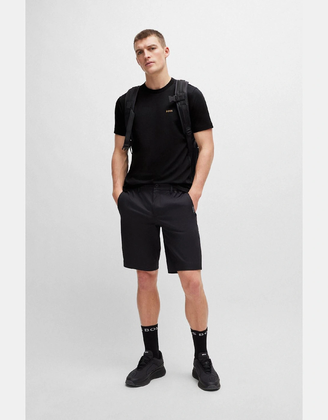 Contrast Logo T-Shirt - Stretch Cotton T-Shirt with Logo Detail