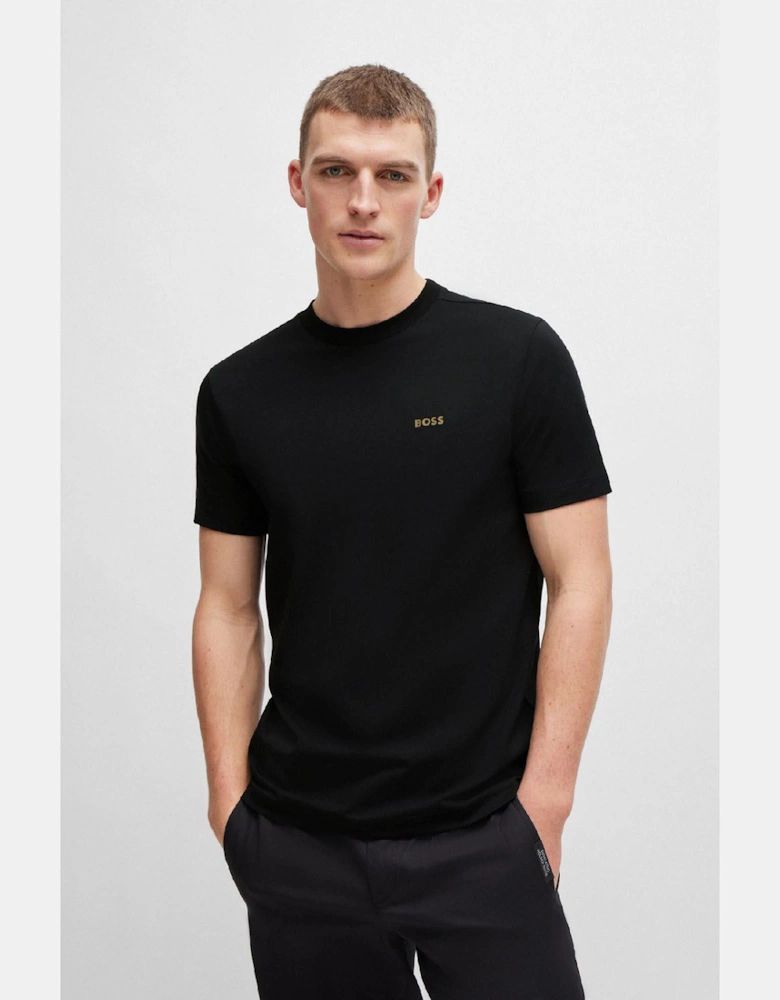 Contrast Logo T-Shirt - Stretch Cotton T-Shirt with Logo Detail