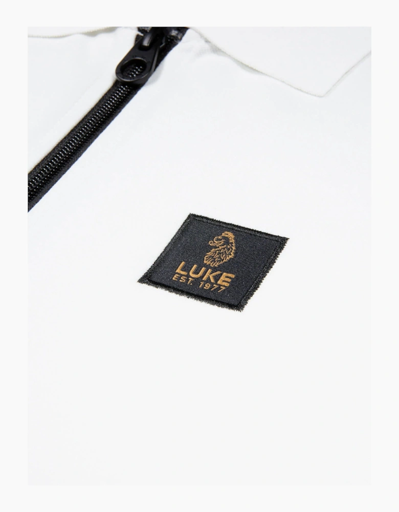 Luke1977 Caltech 1000 Zip Polo Shirt - White/ Black