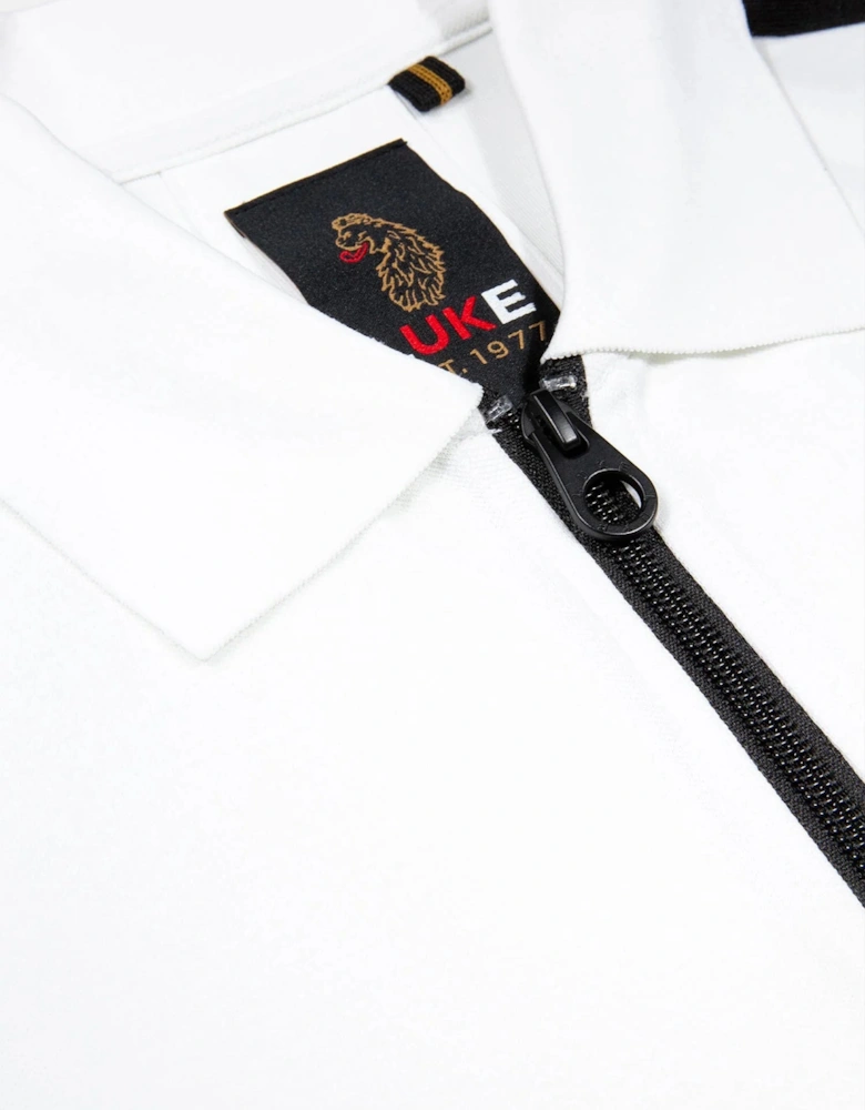 Luke1977 Caltech 1000 Zip Polo Shirt - White/ Black