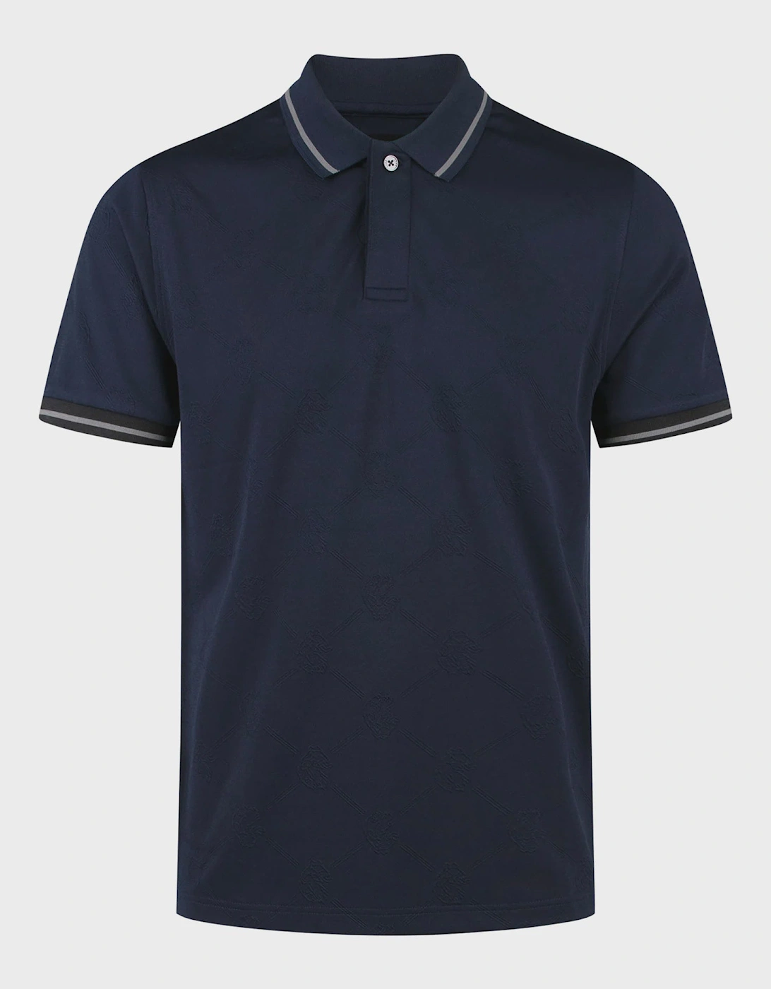 LUKE1977 Saxon textured Polo Shirt - Navy Blue, 5 of 4