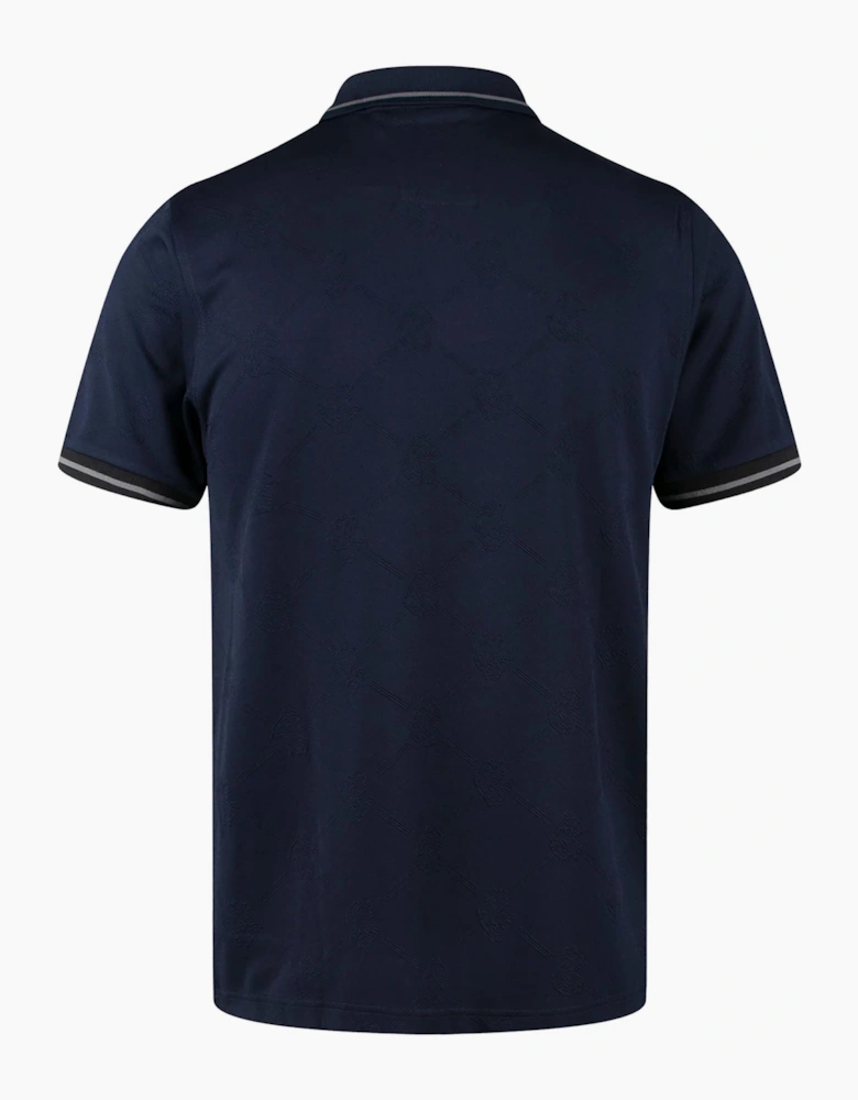 LUKE1977 Saxon textured Polo Shirt - Navy Blue