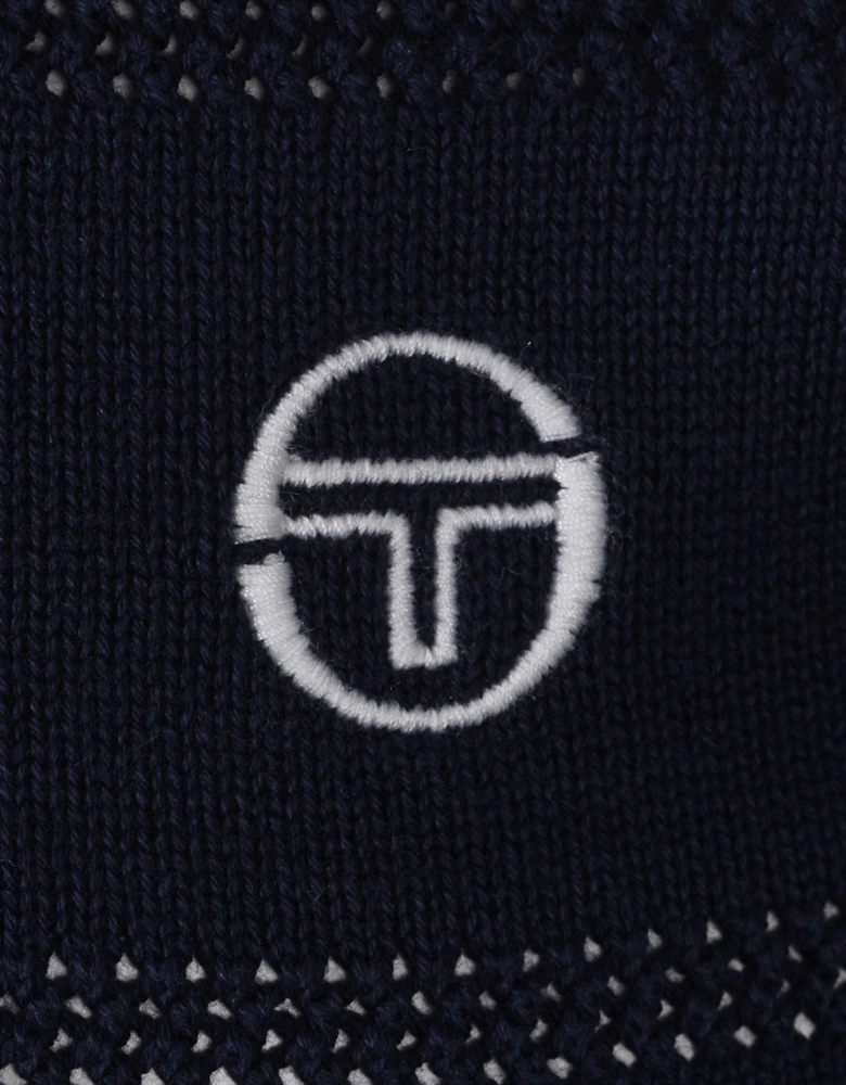 SABINO KNITTED POLO SHIRT MARITIME BLUE