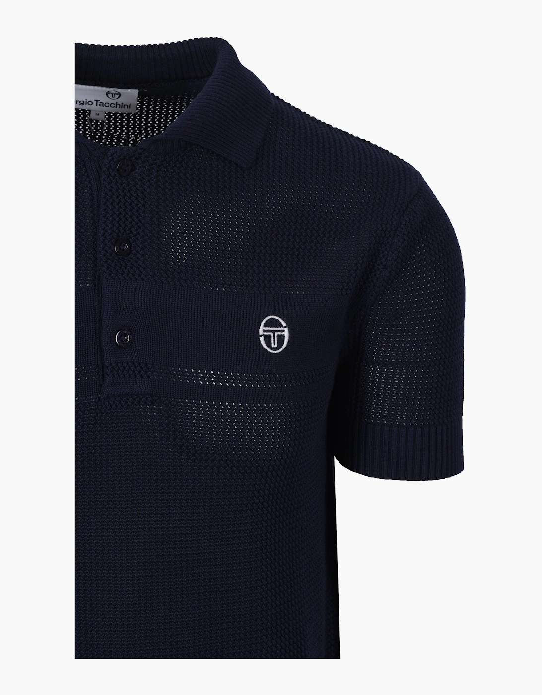 SABINO KNITTED POLO SHIRT MARITIME BLUE