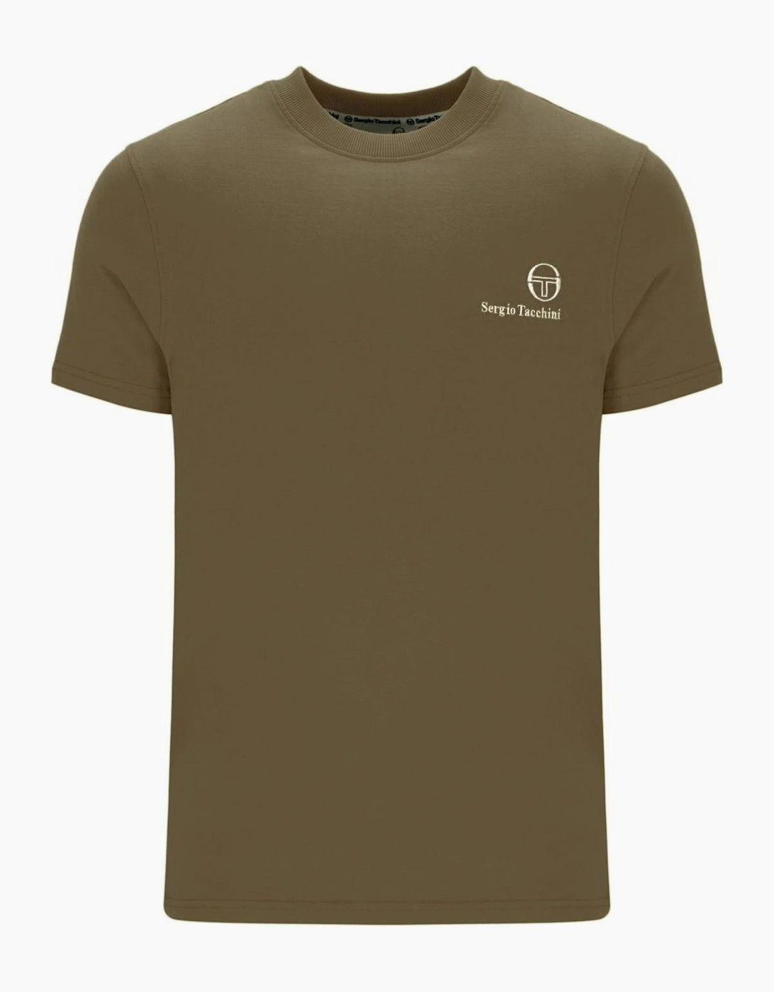 Sergio Tacchini Men's Tan Felton T-Shirt Dark Olive  38 M
