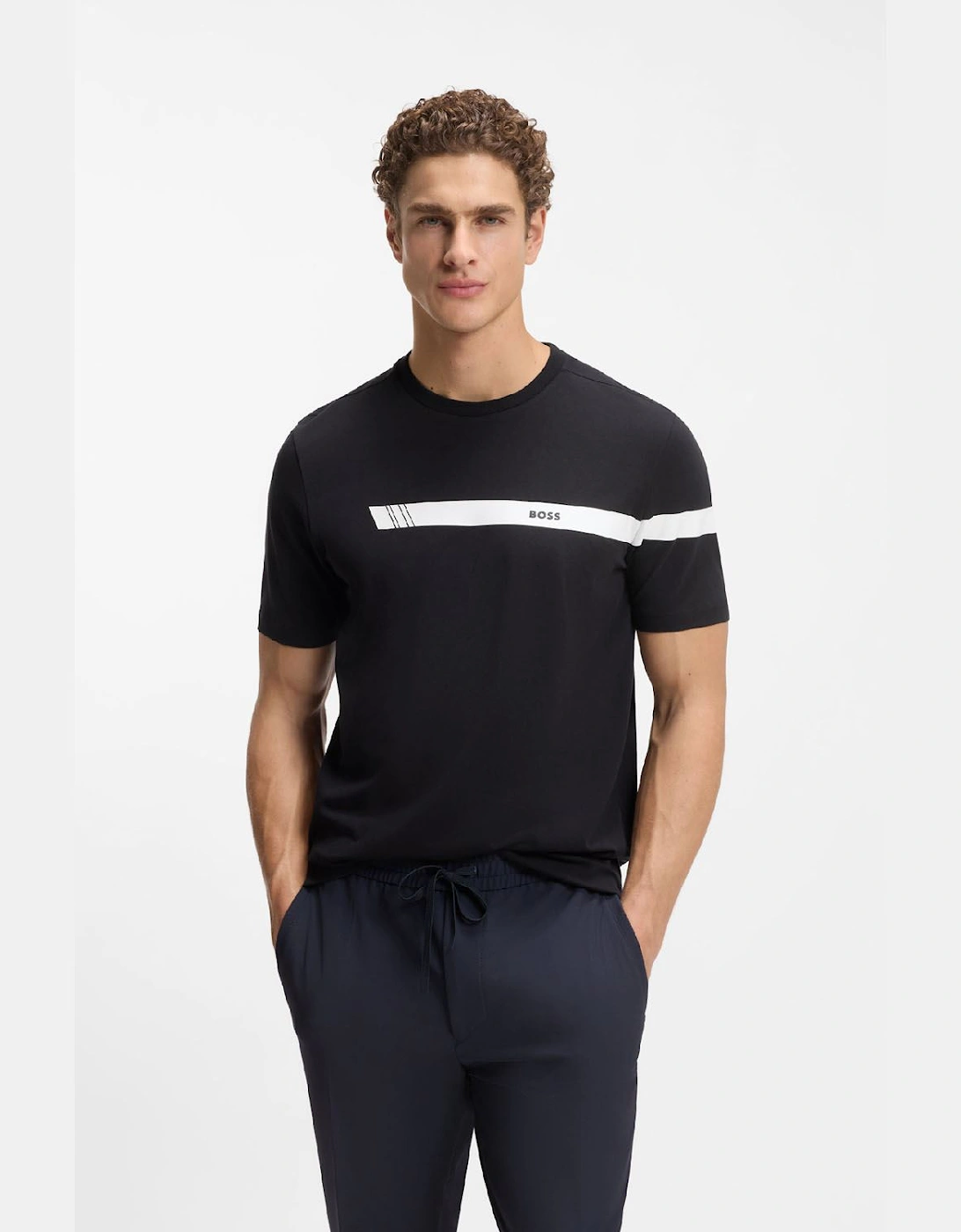 Regular Fit T-Shirt with Logo Stripe