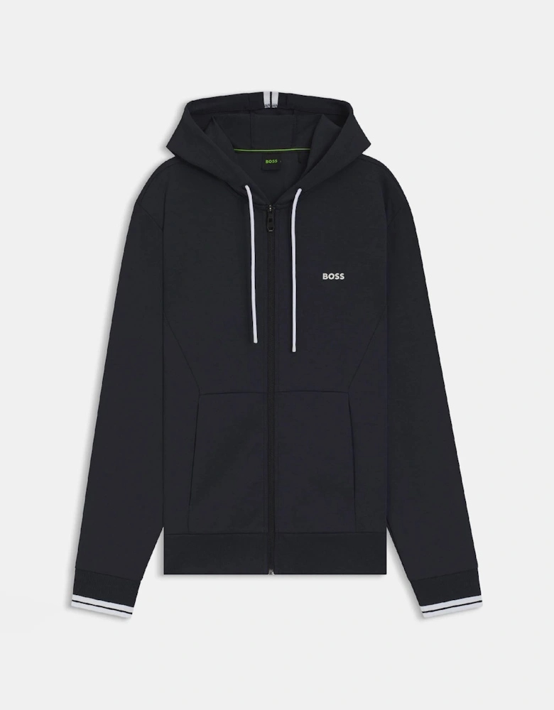Zone Stripe Detail Zip Up Hoodie