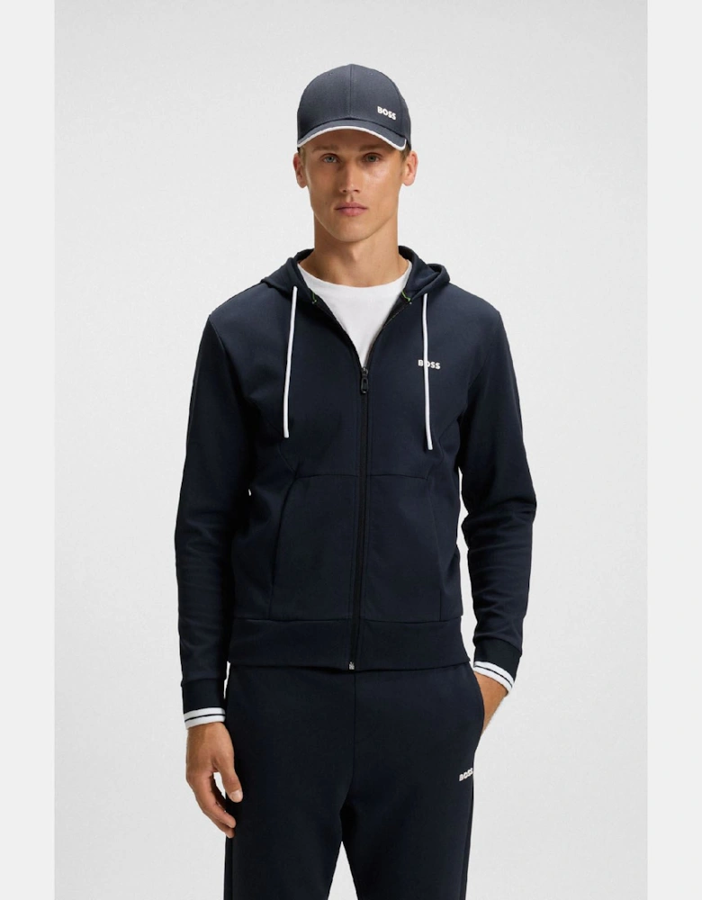 Zone Stripe Detail Zip Up Hoodie