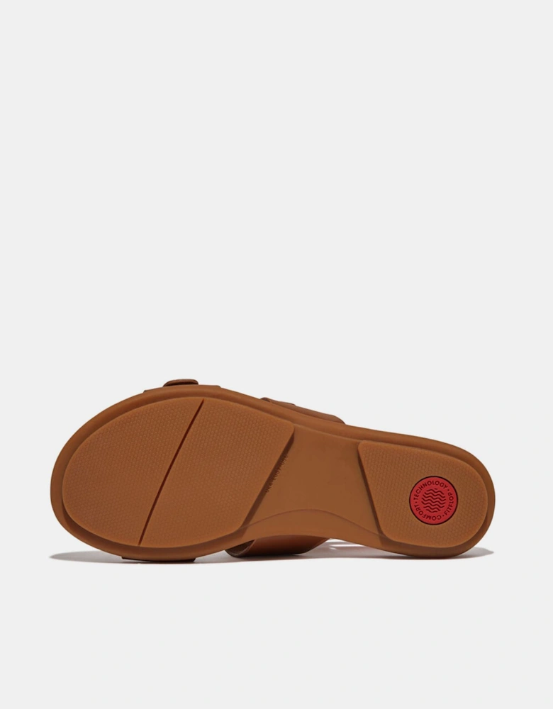 Gracie Buckle Two-Bar Leather Sliders
