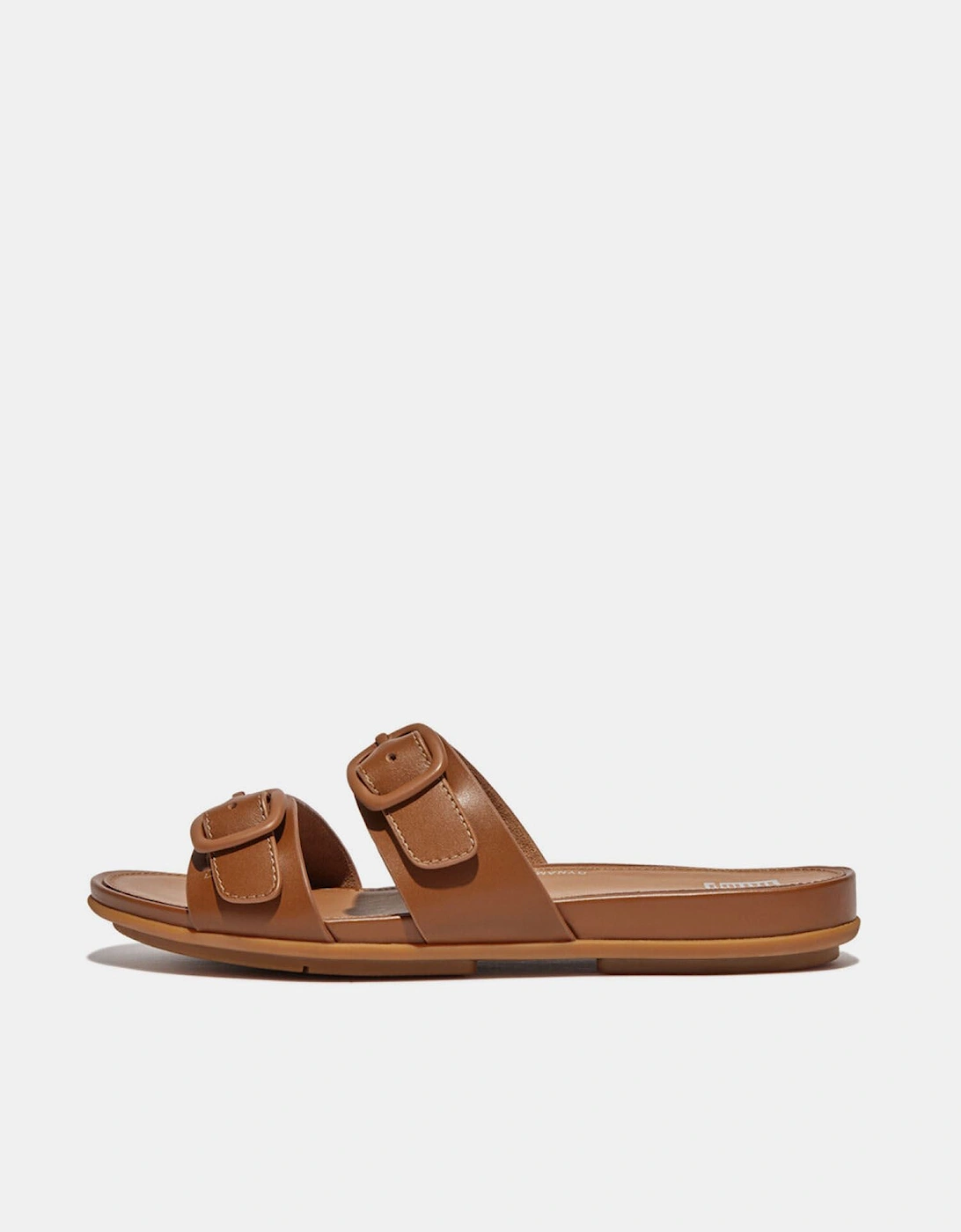 Gracie Buckle Two-Bar Leather Sliders, 7 of 6