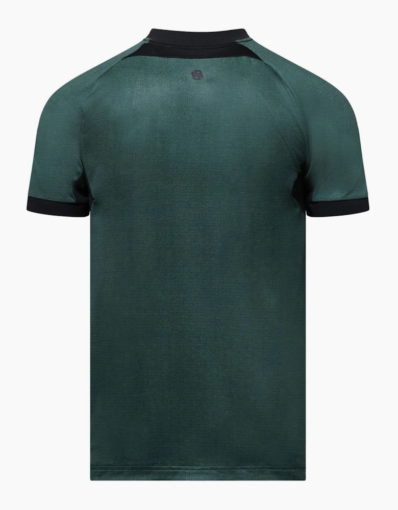 Zip-Neck Mesh Polo Shirt