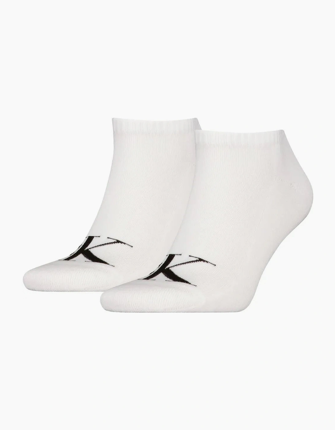 2-Pack CK Jeans Logo Sports Trainer Socks, White
