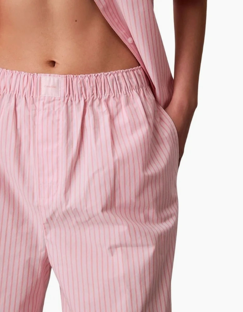 Cotton Poplin Sera Stripe Pyjama Set, Cradle Pink