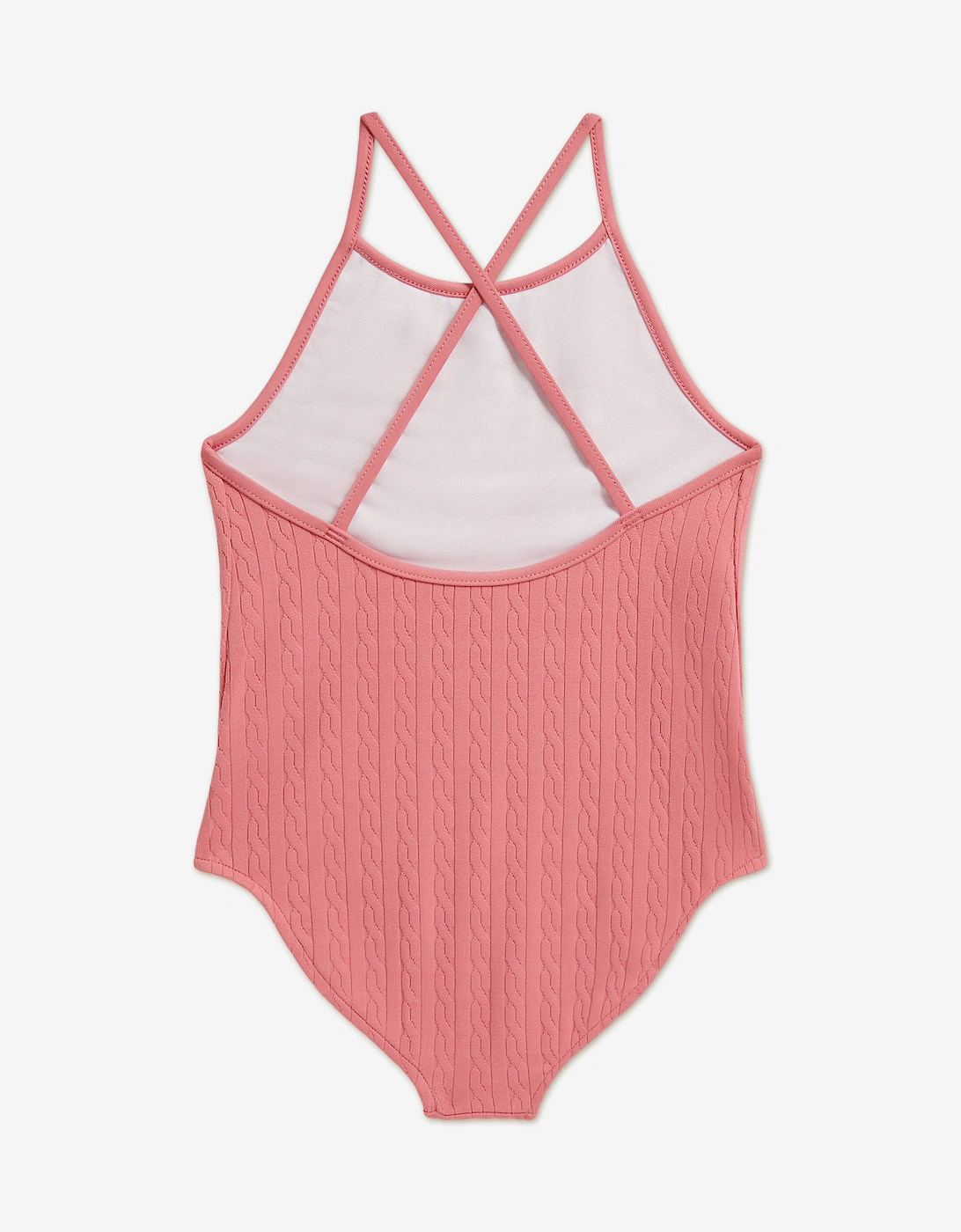 Girls Jacquard Swimsuit in Pink