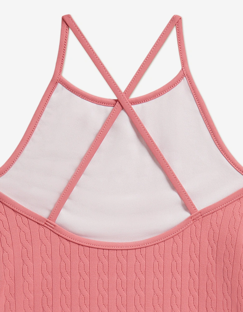 Girls Jacquard Swimsuit in Pink