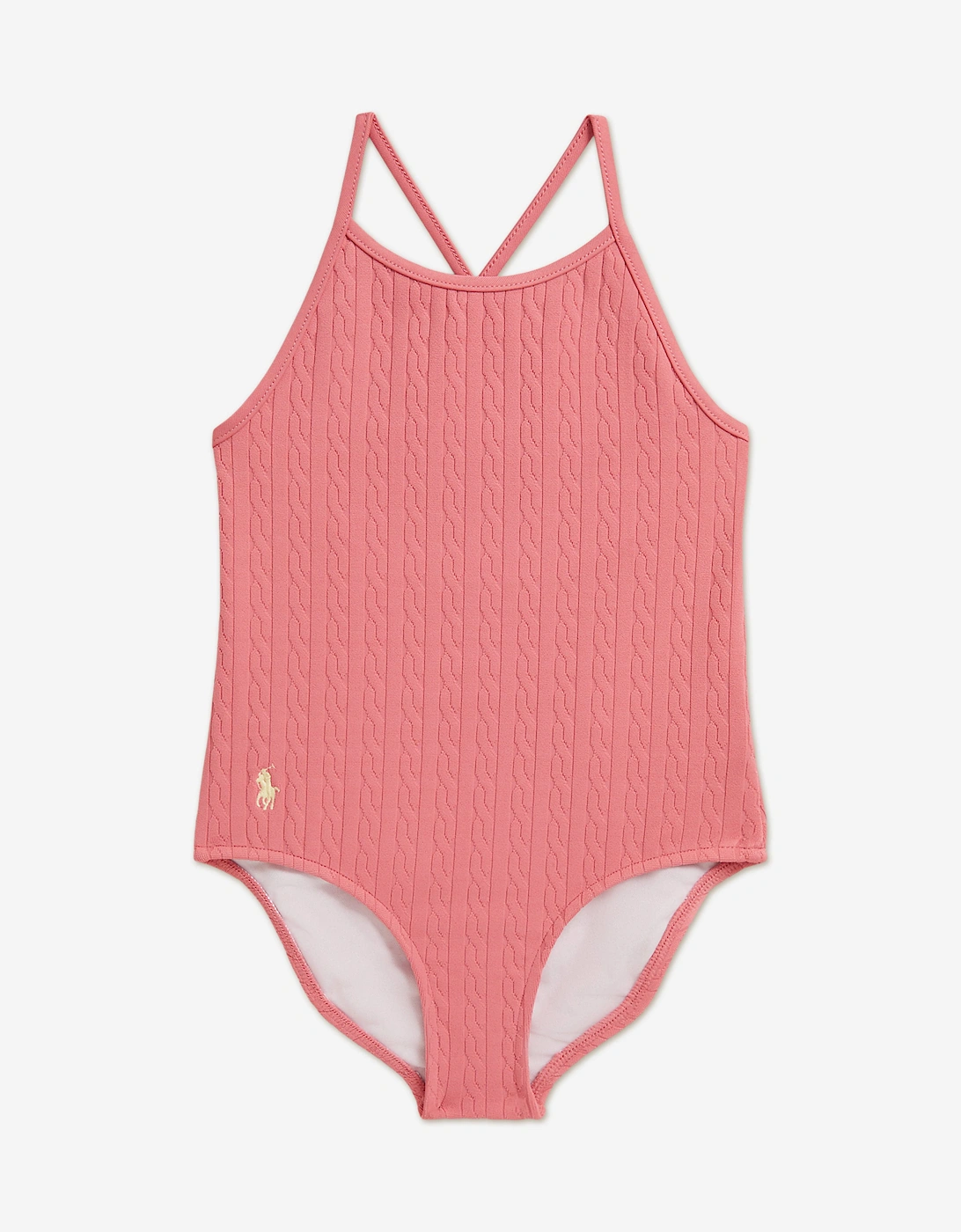 Ralph Lauren Girls Pink Jacquard Swimsuit In - Size: 5 Years Kids