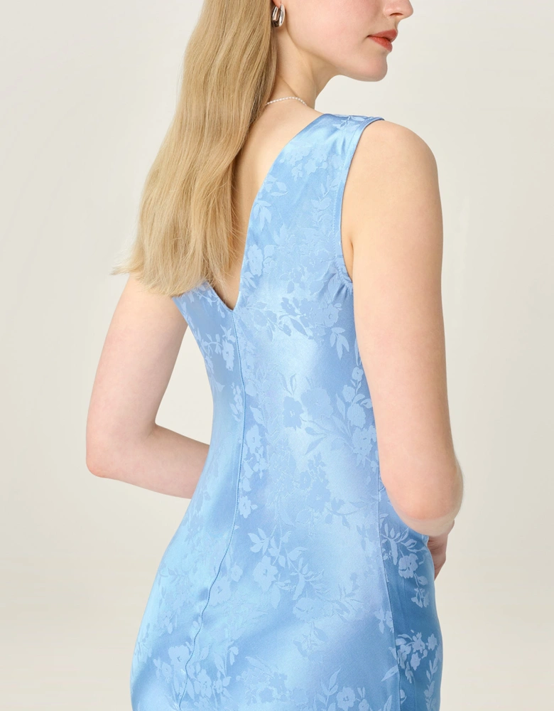 Iris Jacquard Dress in Vista Blue