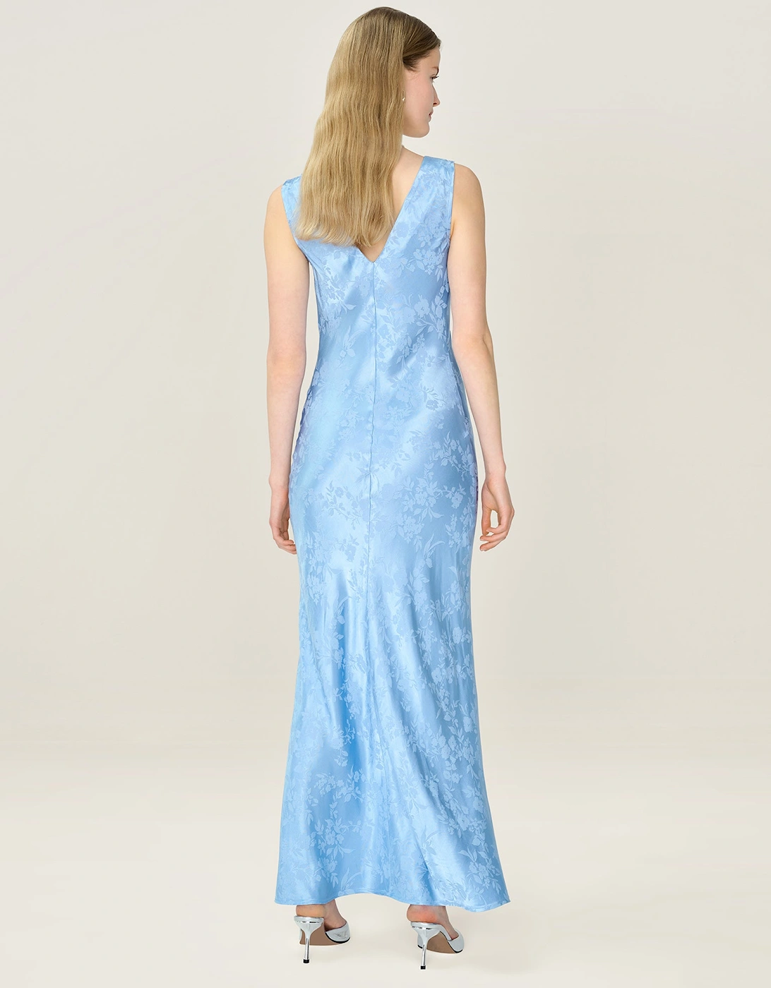 Iris Jacquard Dress in Vista Blue