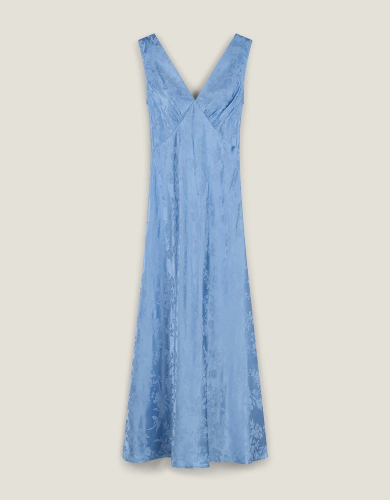 Iris Jacquard Dress in Vista Blue