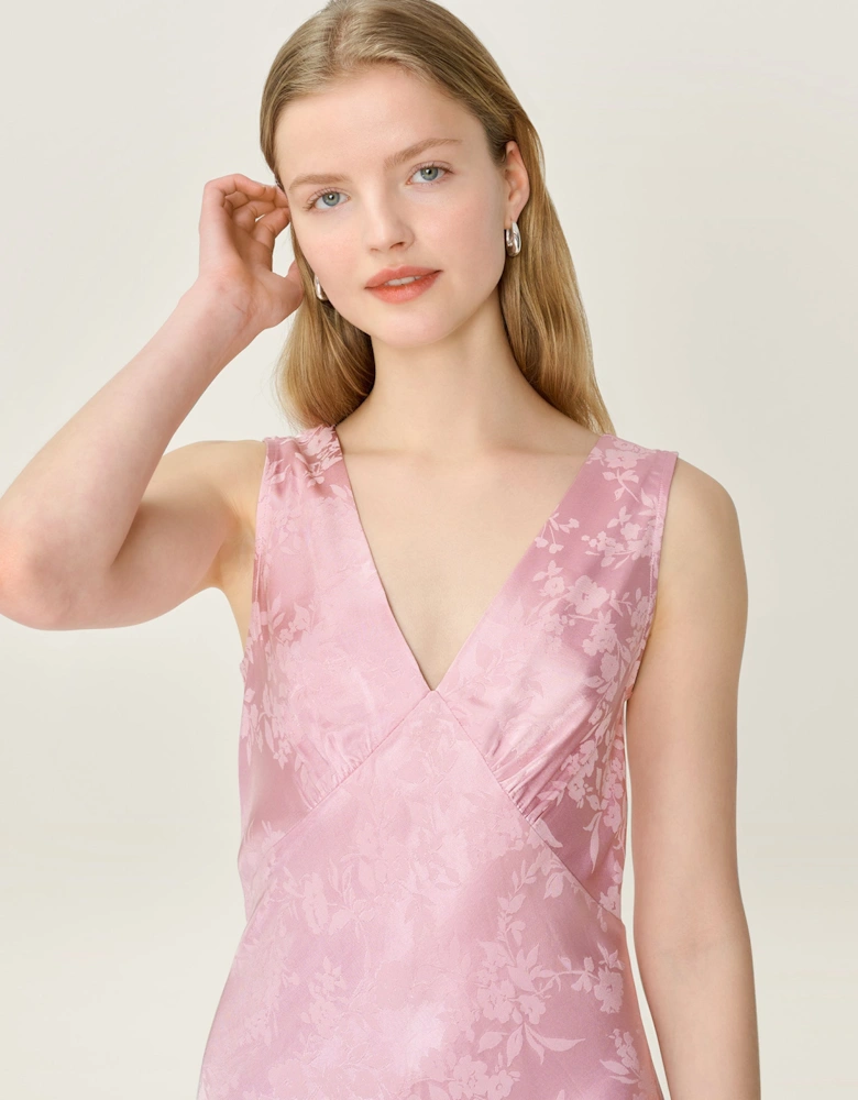 Iris Jacquard Dress in Bleached Mauve