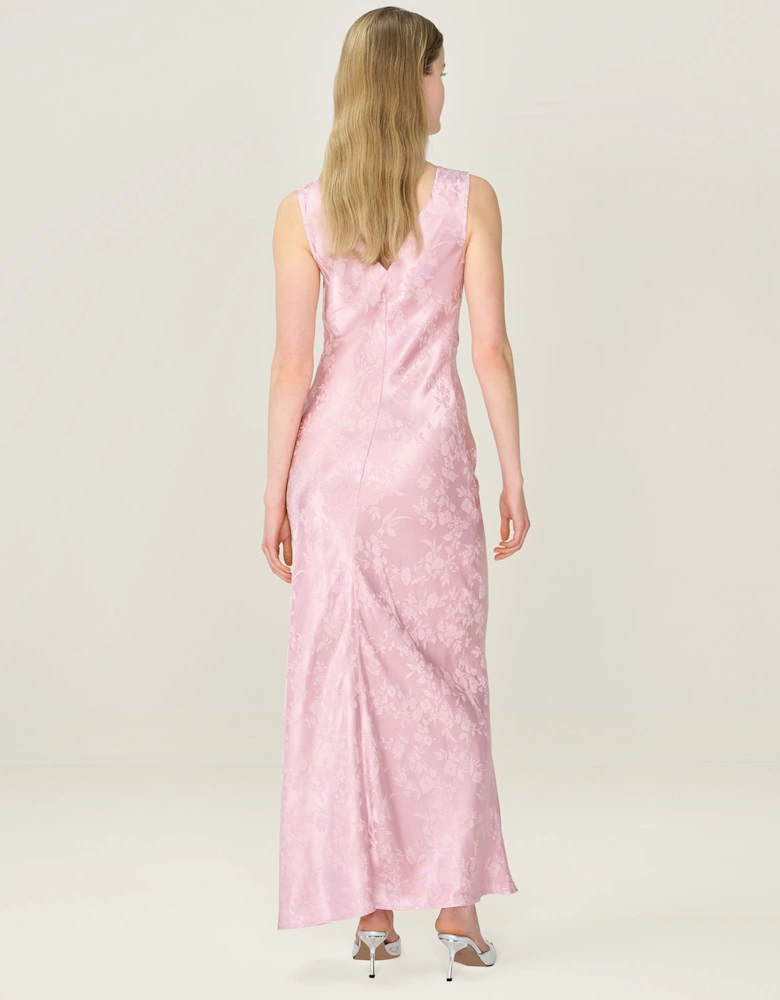 Iris Jacquard Dress in Bleached Mauve