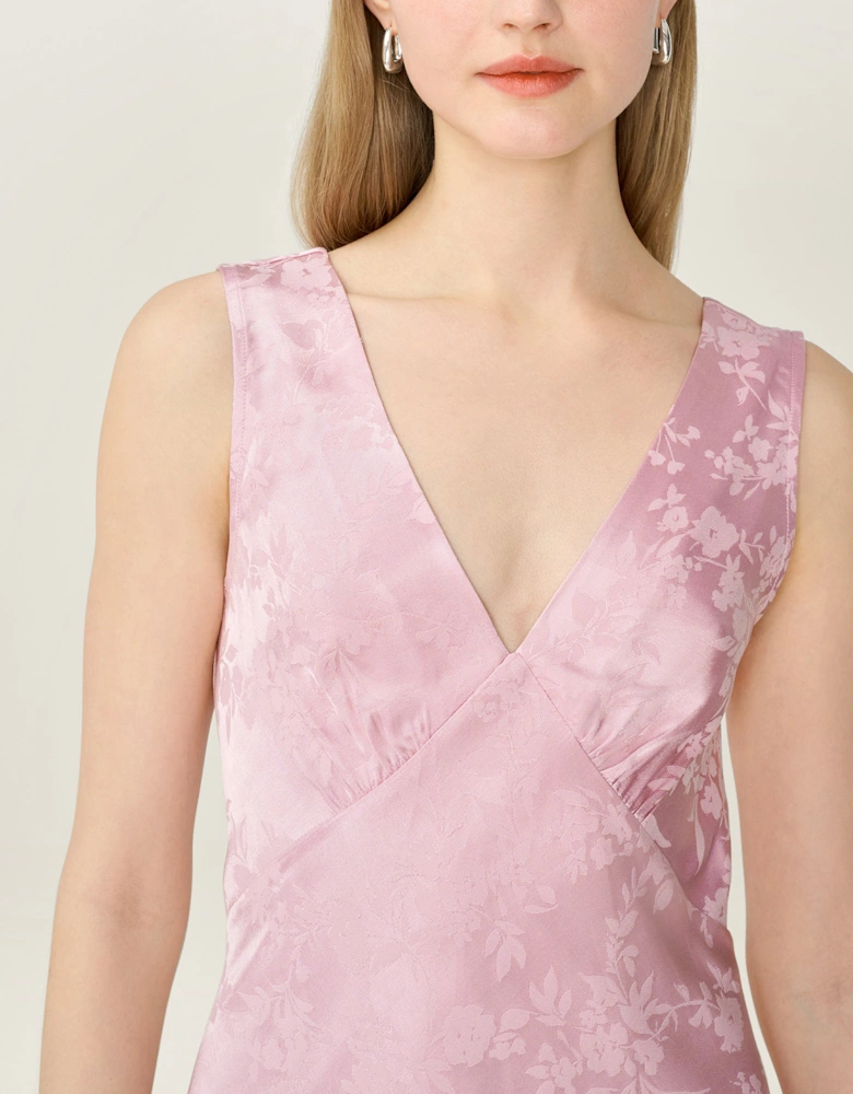 Iris Jacquard Dress in Bleached Mauve