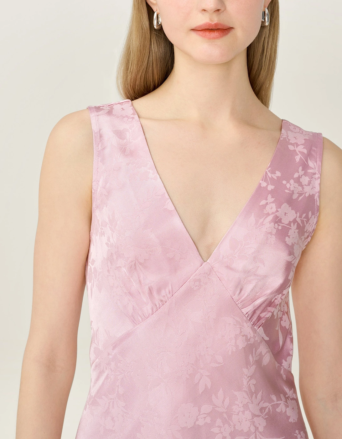 Iris Jacquard Dress in Bleached Mauve