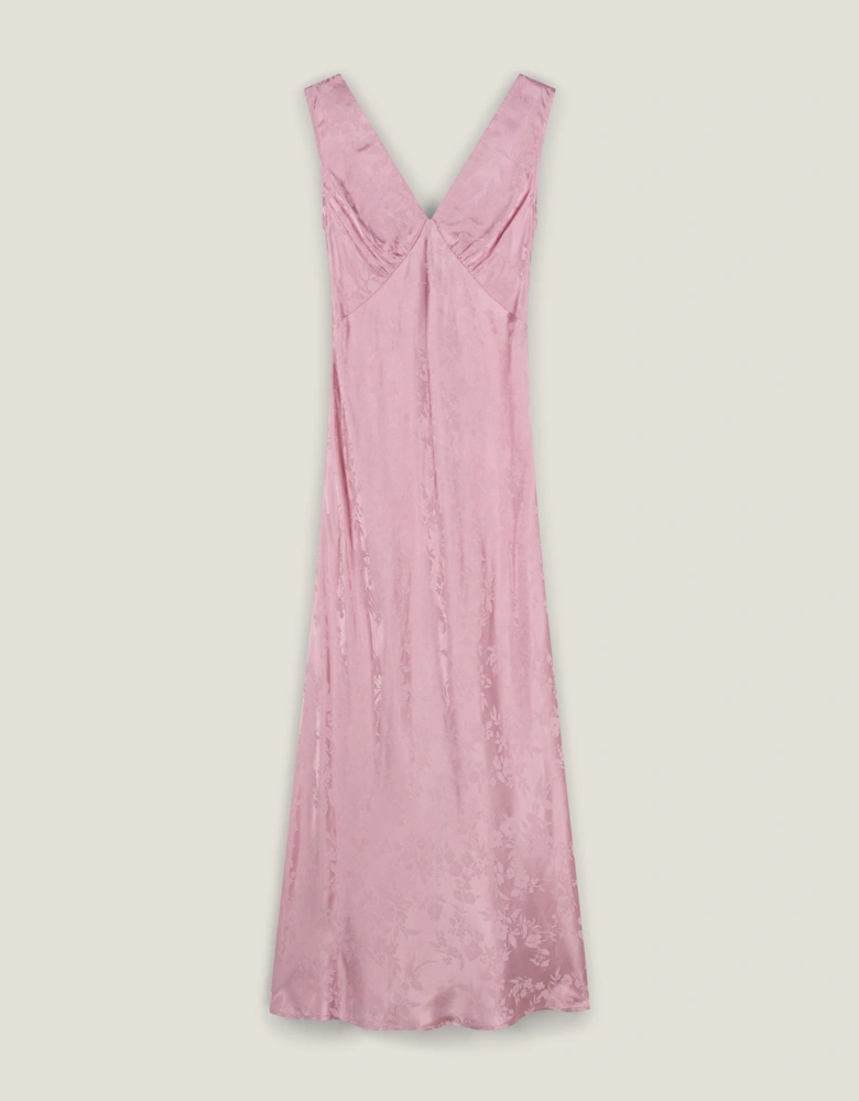 Iris Jacquard Dress in Bleached Mauve