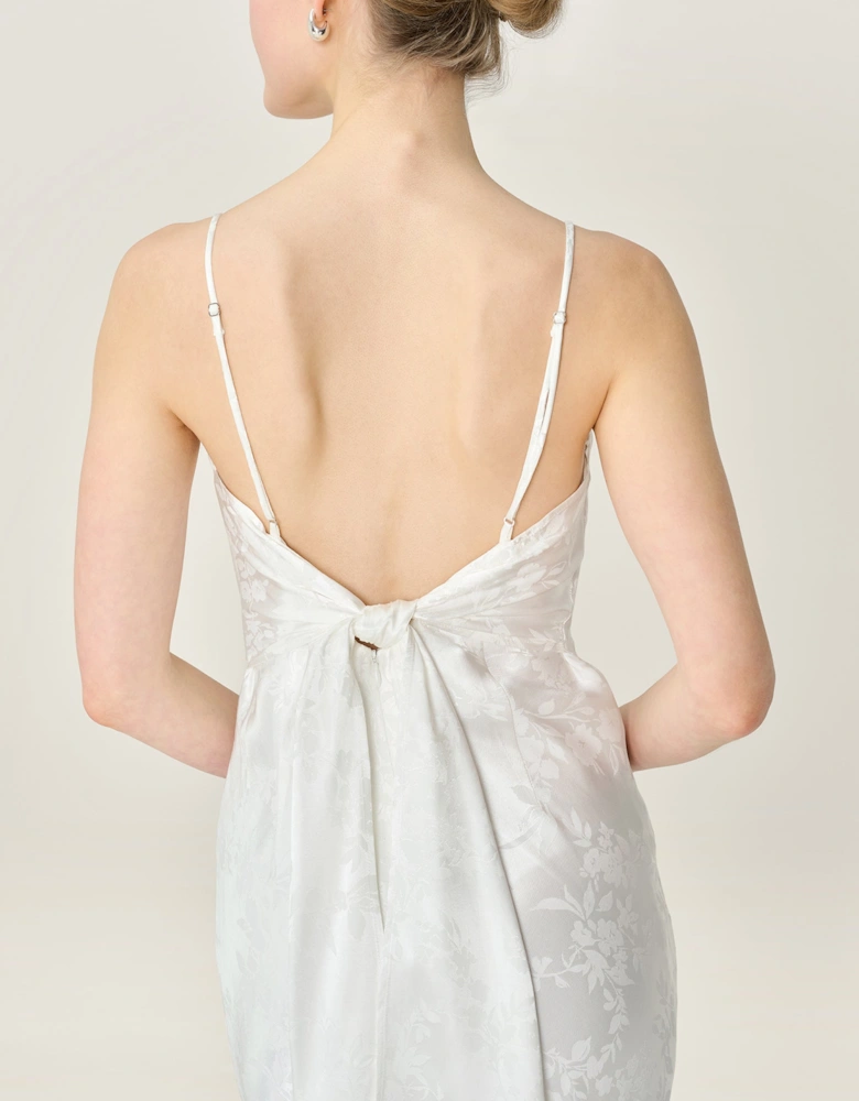 Mira Jacquard Dress in Ivory