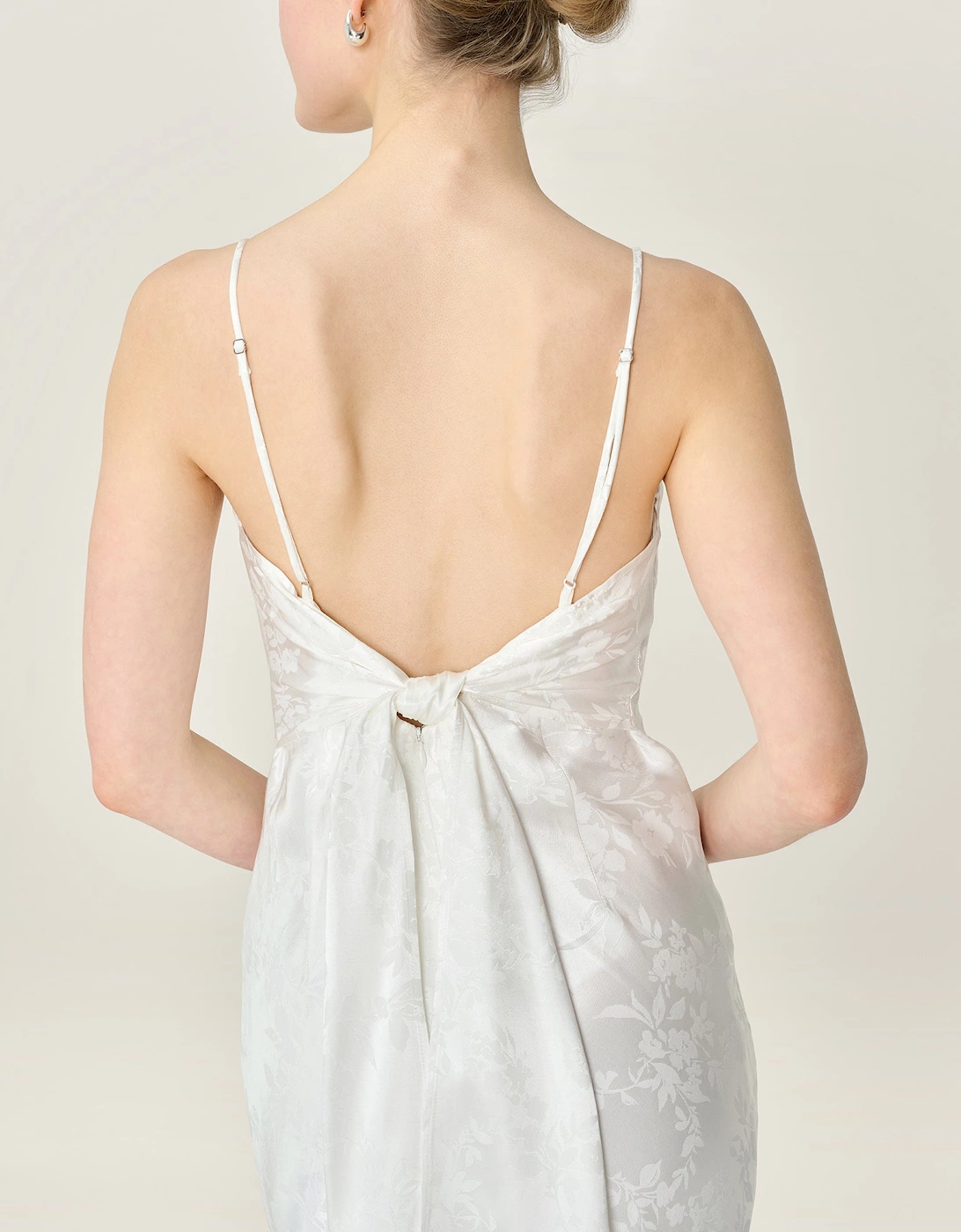 Mira Jacquard Dress in Ivory