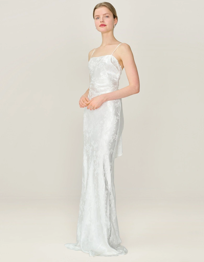 Mira Jacquard Dress in Ivory