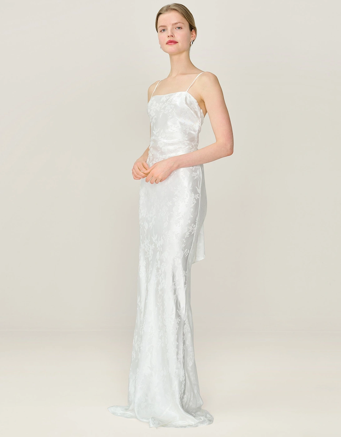 Mira Jacquard Dress in Ivory