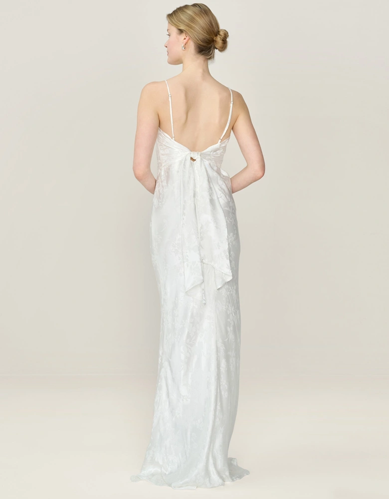 Mira Jacquard Dress in Ivory