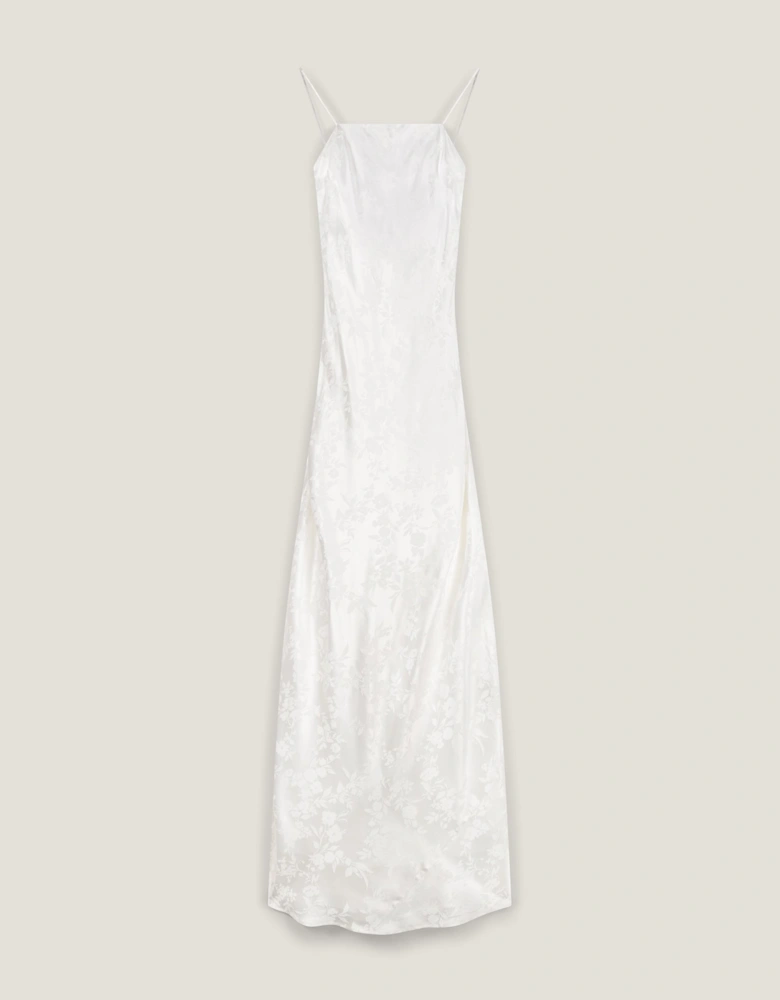 Mira Jacquard Dress in Ivory