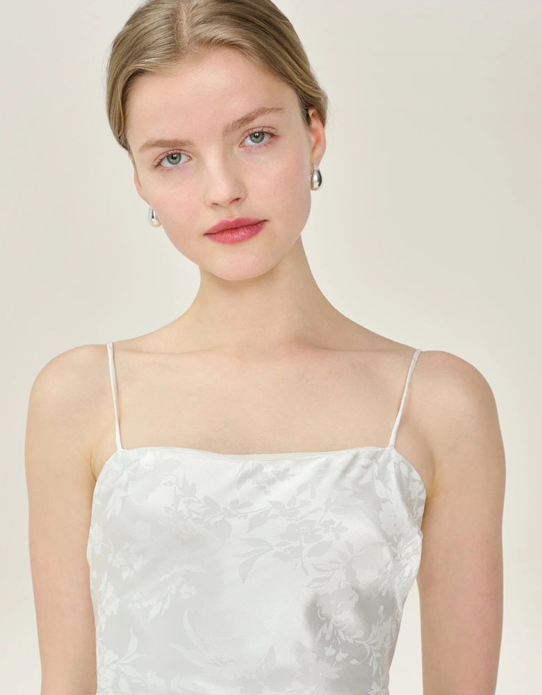 Mira Jacquard Dress in Ivory