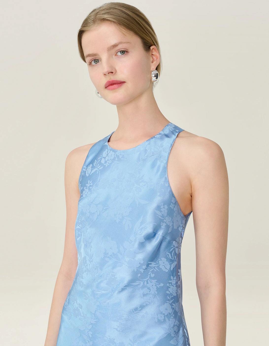 Jai Jacquard Dress in Vista Blue