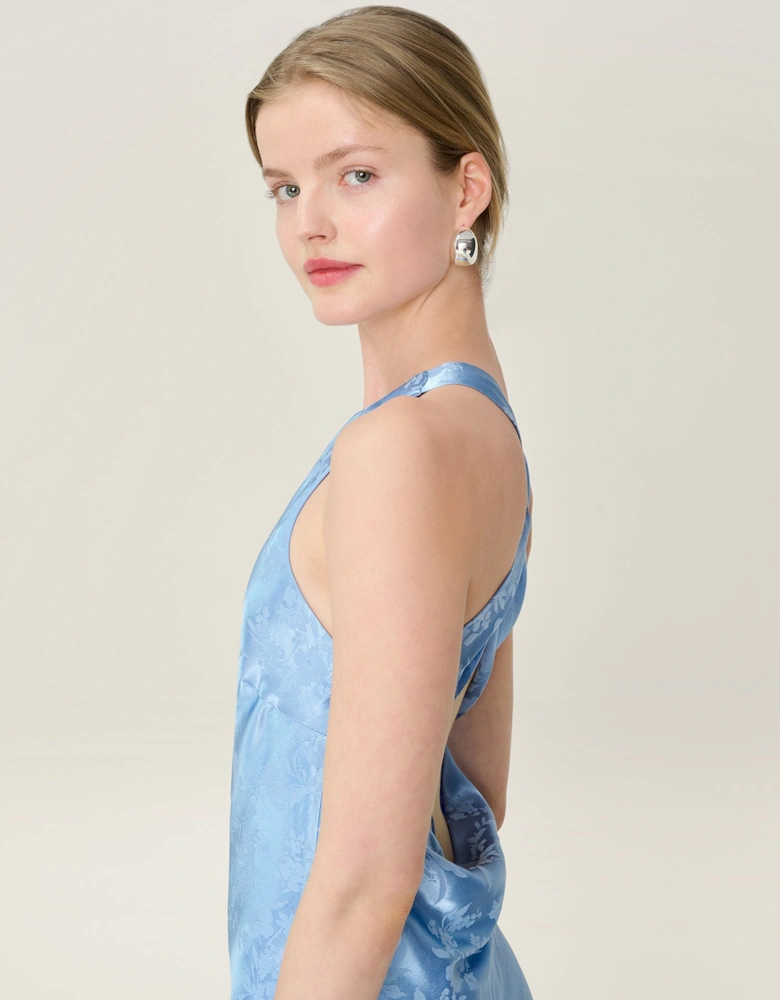 Jai Jacquard Dress in Vista Blue