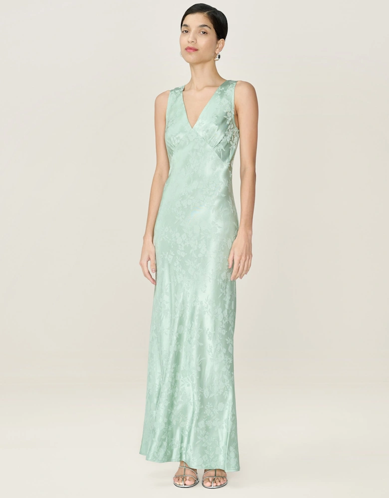 Iris Jacquard Dress in Sage