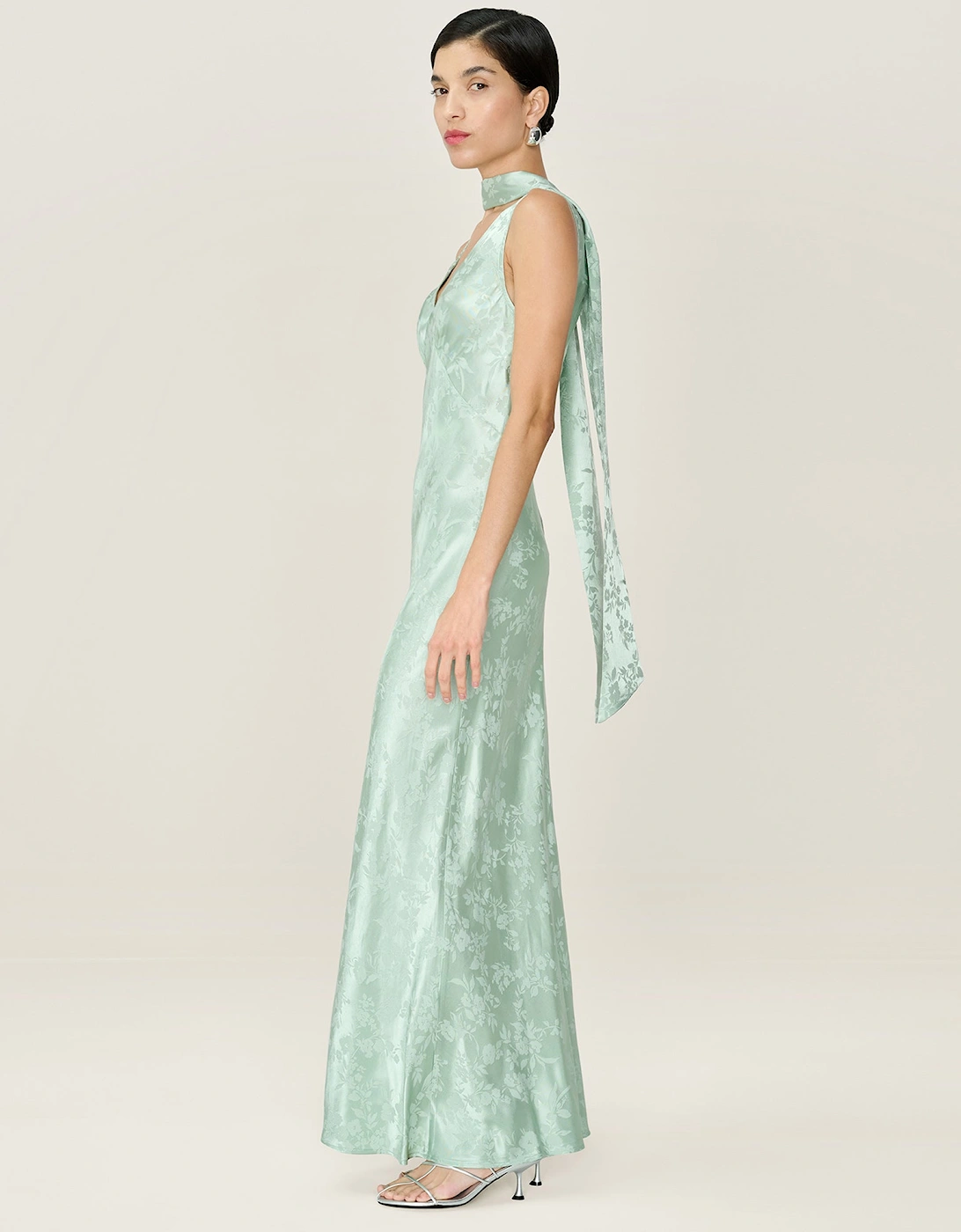 Iris Jacquard Dress in Sage