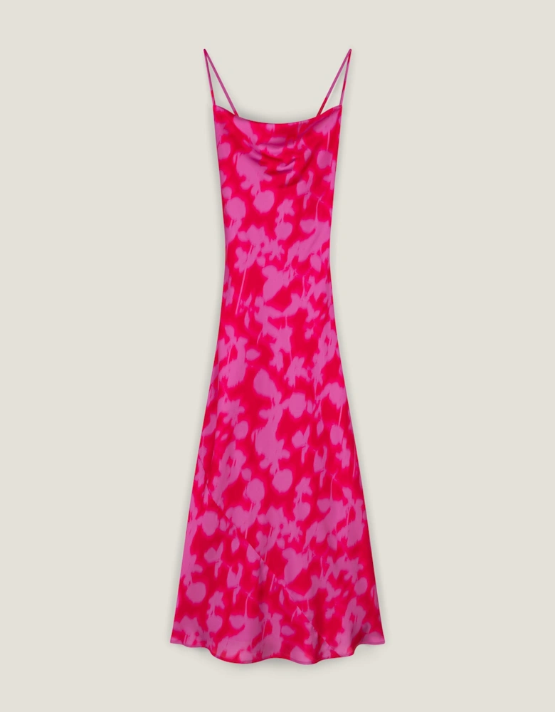 Riviera Dress in Blurred Floral Magenta