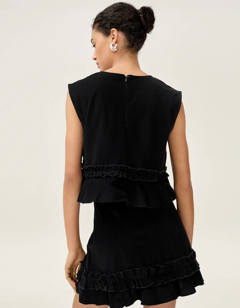 Prudie Cord Skirt in Black