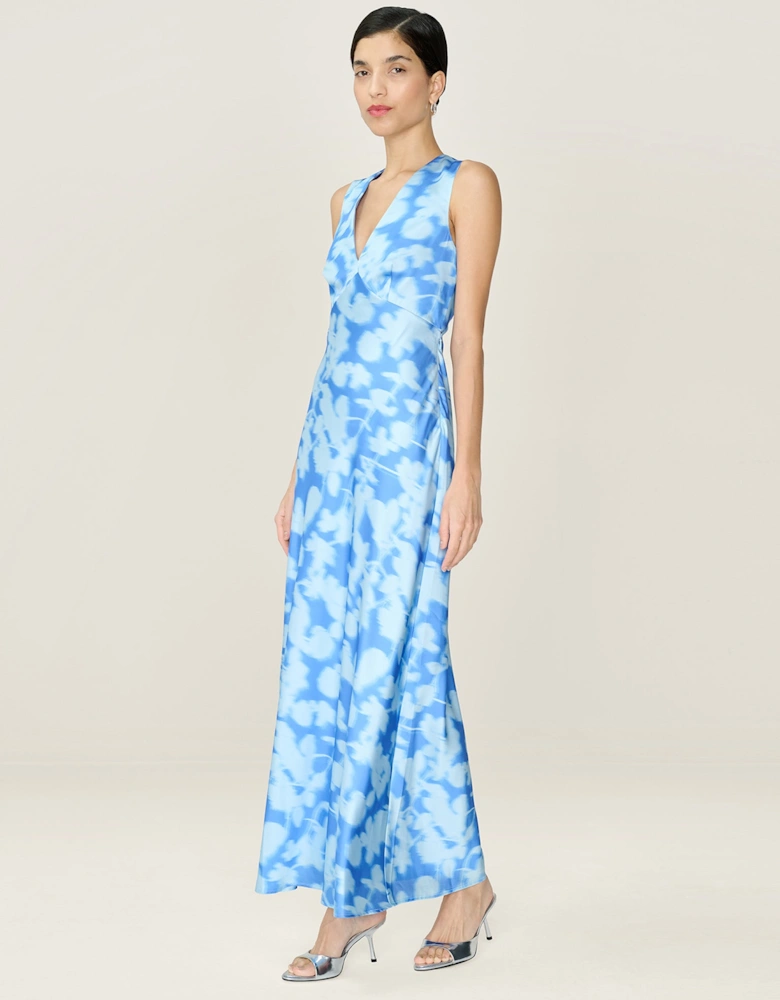 Nova Dress in Blurred Floral Blue