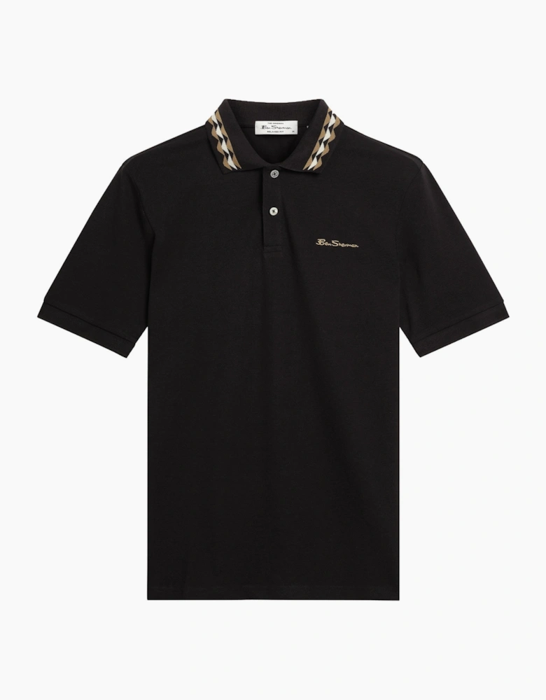 Mens Collar Interest Big & Tall Short Sleeve Polo Shirt