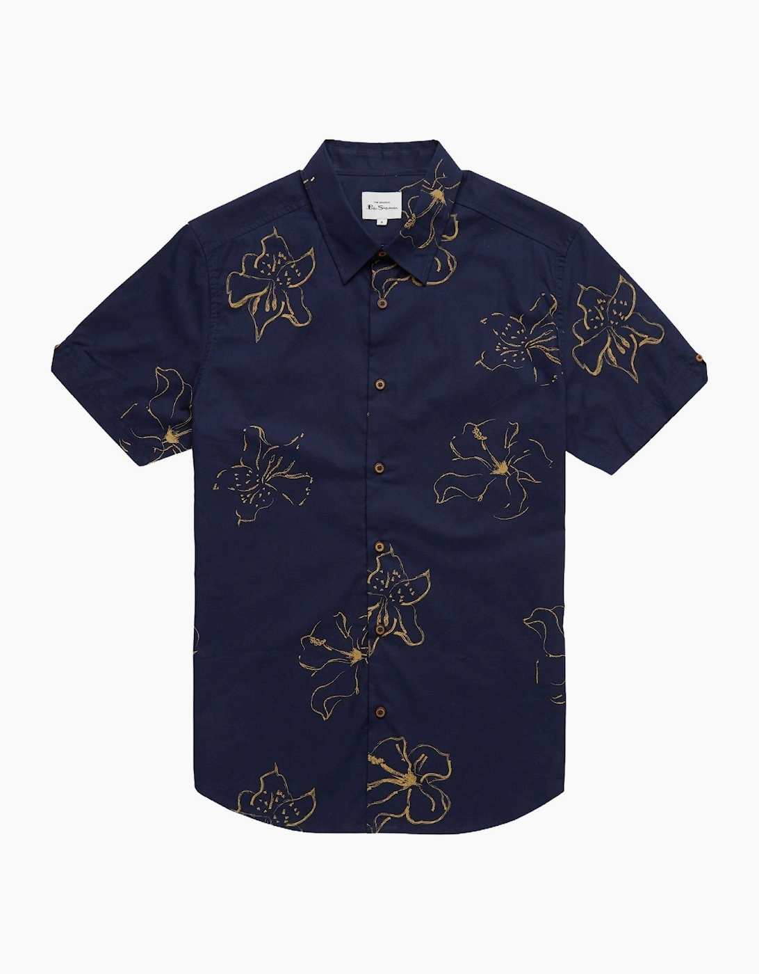 Mens Linear Floral Big & Tall Short Sleeve Shirt, 2 of 1