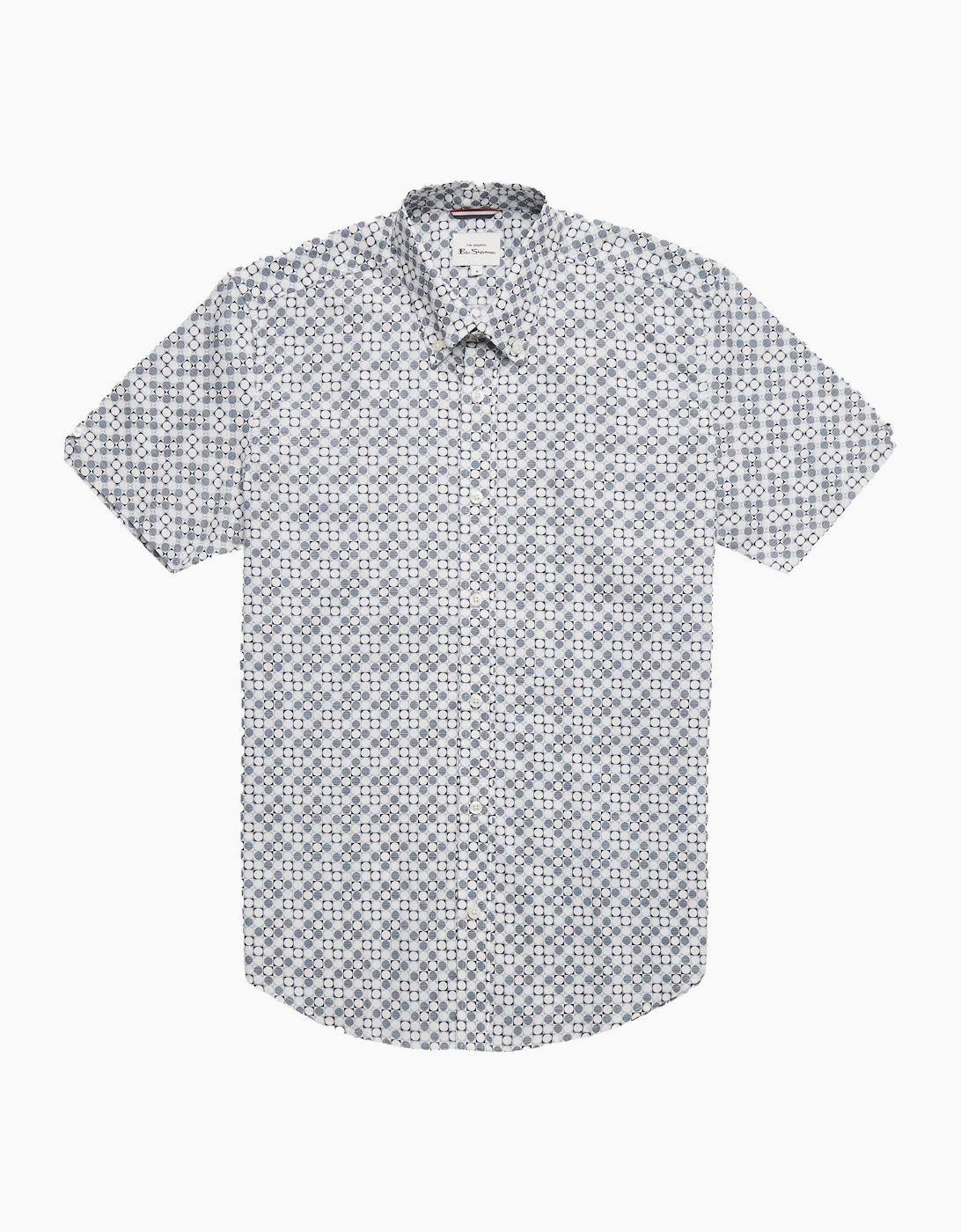 Mens Geo Print Big & Tall Short Sleeve Shirt, 2 of 1