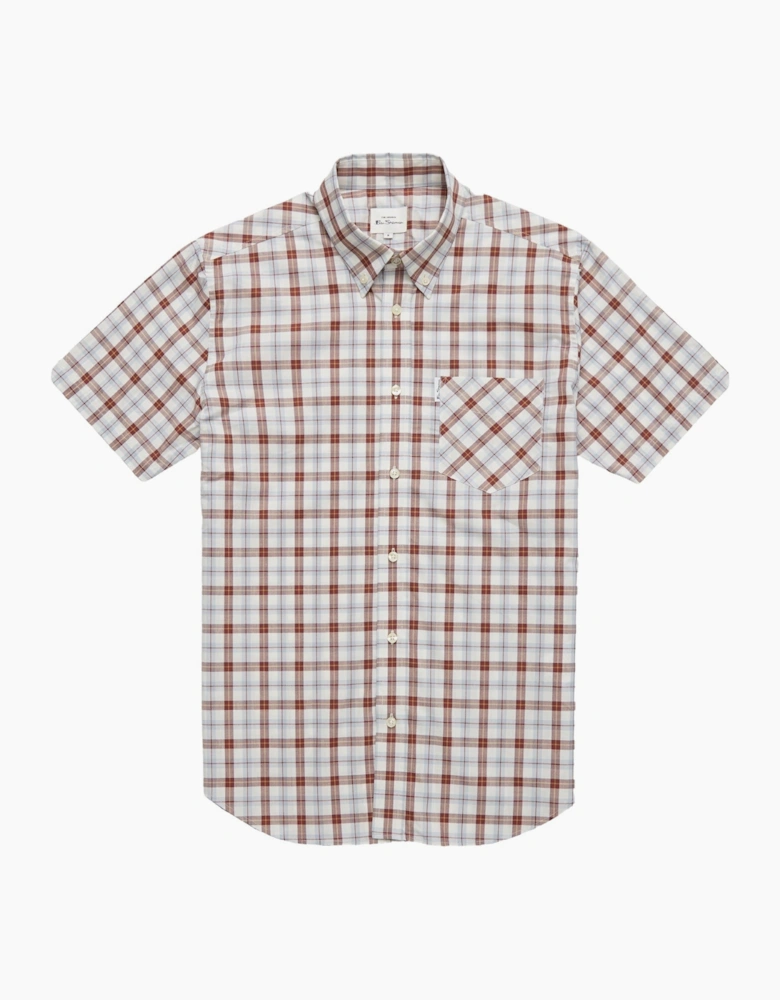 Mens Gingham Check Big & Tall Short Sleeve Shirt