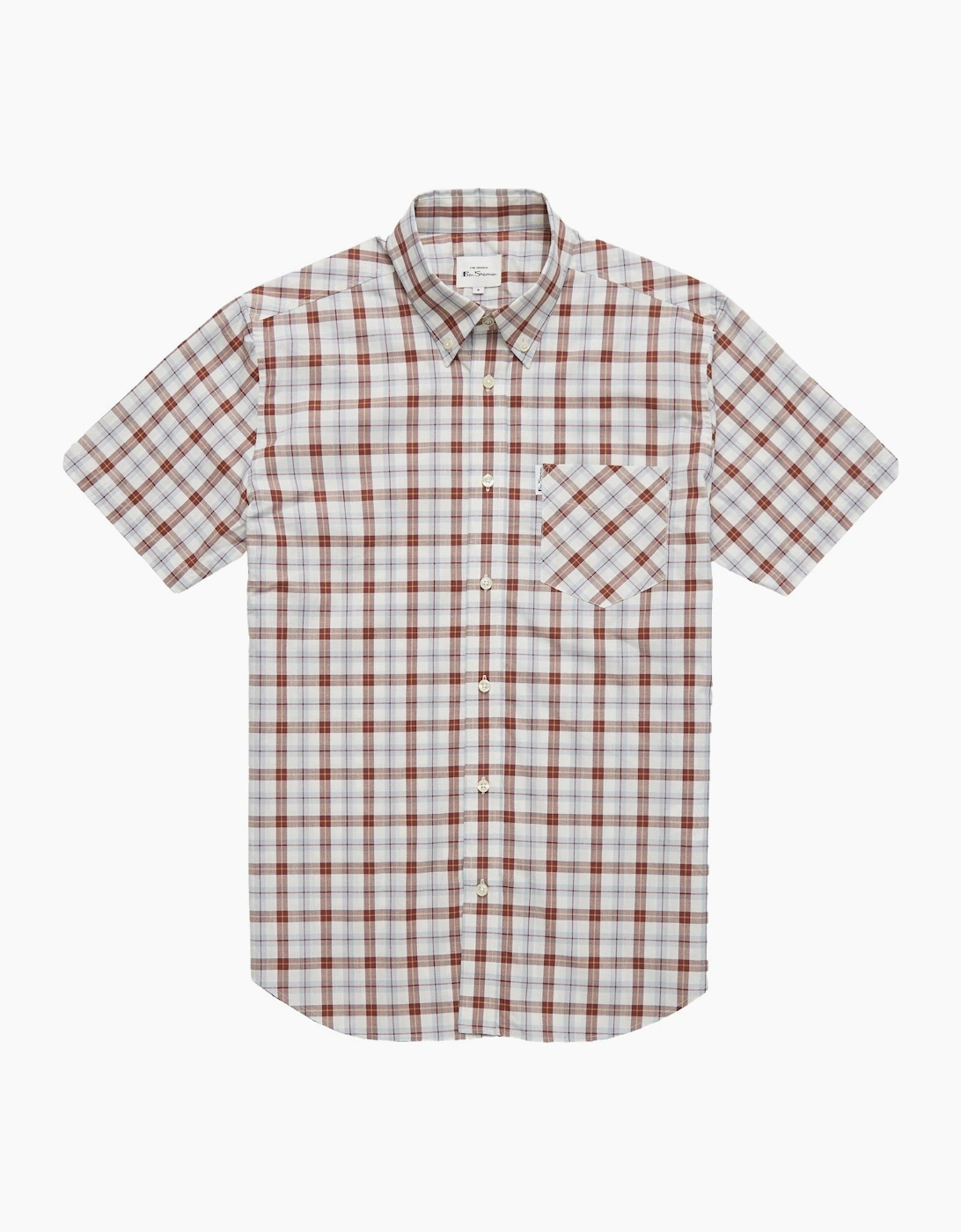 Mens Gingham Check Big & Tall Short Sleeve Shirt, 2 of 1