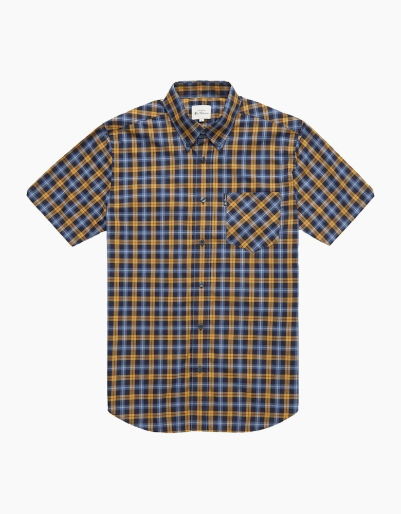 Mens Gingham Check Big & Tall Short Sleeve Shirt